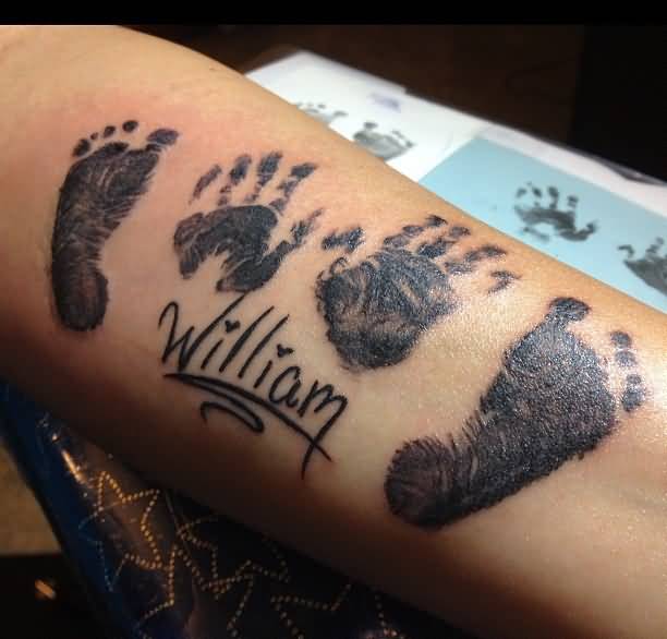 populaire-william-name-handprint-and-footprint-tattoo